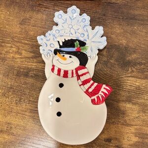 Fitz & Floyd “Snow Days” Snowman Spoon Rest w/ Original Box 2009